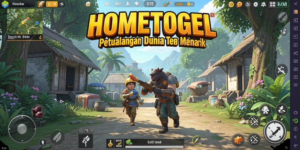 Tampilan gameplay mencengangkan dari HOMETOGEL yang menampilkan dunia terbuka.