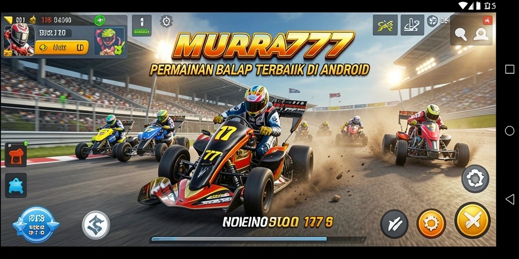 Screenshot utama MUARA777 menampilkan aksi balap yang mendebarkan.