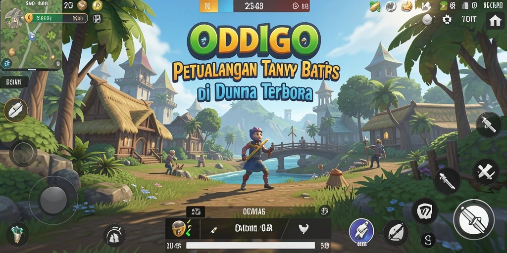 Tampilan gameplay ODDIGO yang menakjubkan dalam dunia terbuka.