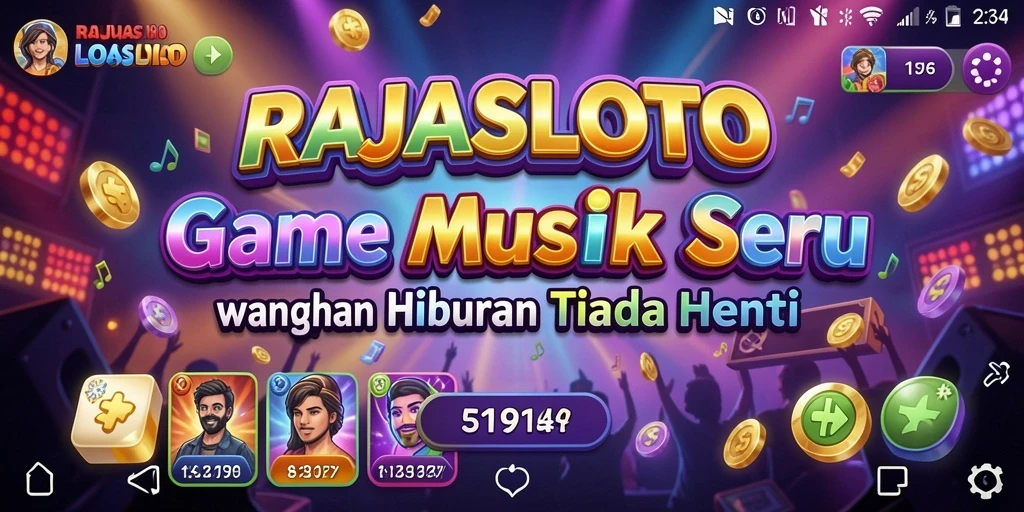 Tampilan gameplay seru RAJASLOTO dengan berbagai lagu。