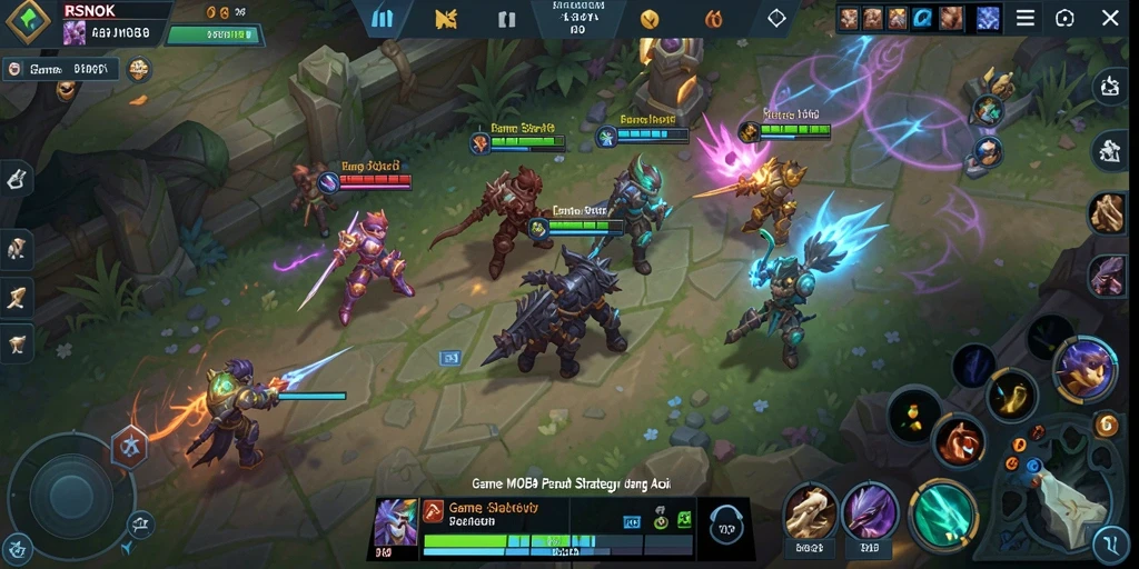 Screenshot gameplay RSNOK yang menunjukkan aksi pertarungan tim.