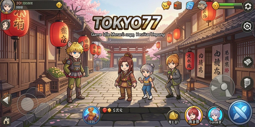 Screenshot gameplay <strong>TOKYO77</strong> yang menampilkan keindahan kota Jepang.