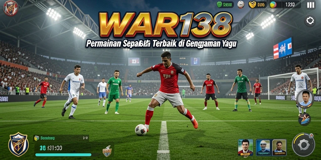 Tampilan gameplay <strong>WAR138</strong> yang intens dalam pertandingan sepak bola.